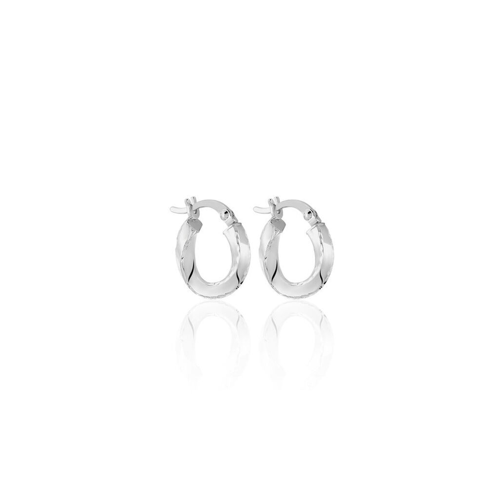 Créoles Argent Blanc Ava