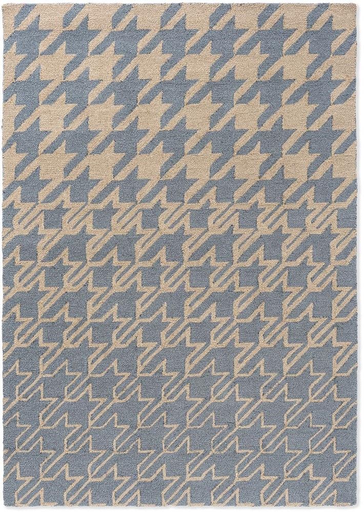 Vloerkleed Washed Blue 455708 Houndstooth