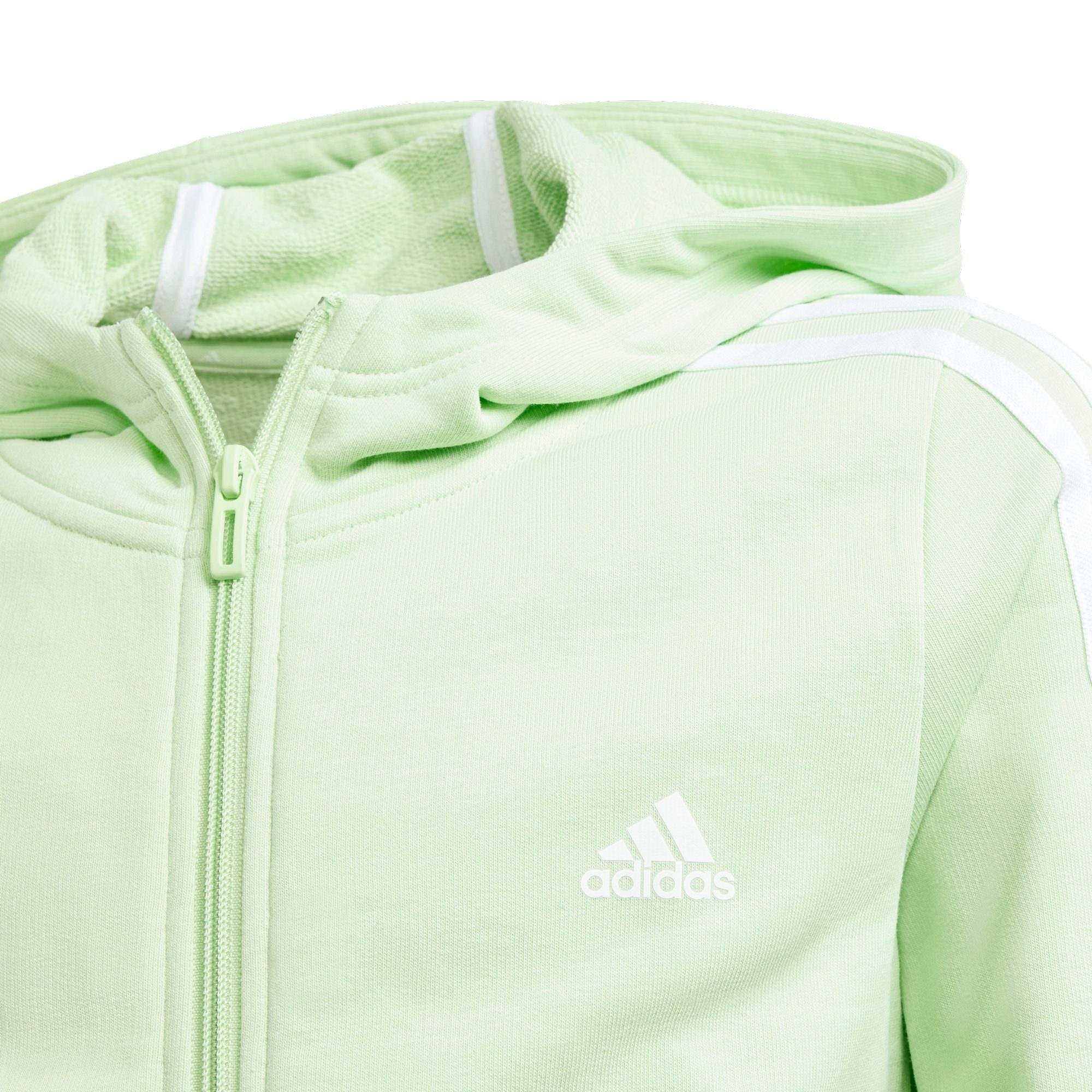 adidas Essentials 3-Streifen Full-Zip Kapuzenjacke Mädchen semi green spark