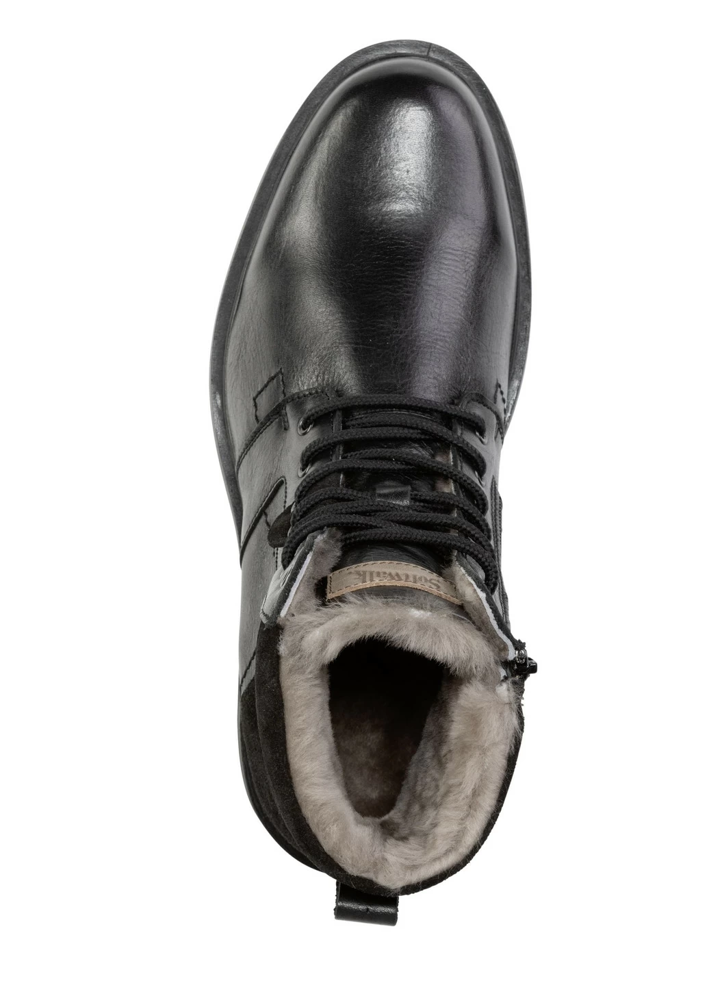 Schnür-Stiefel mit echtem Lammfellfutter