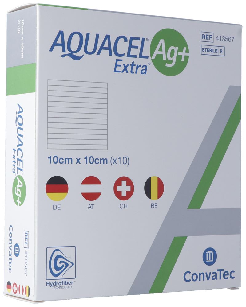 Aquacel Ag  Extra Kompresse 10x10cm 10 Stk