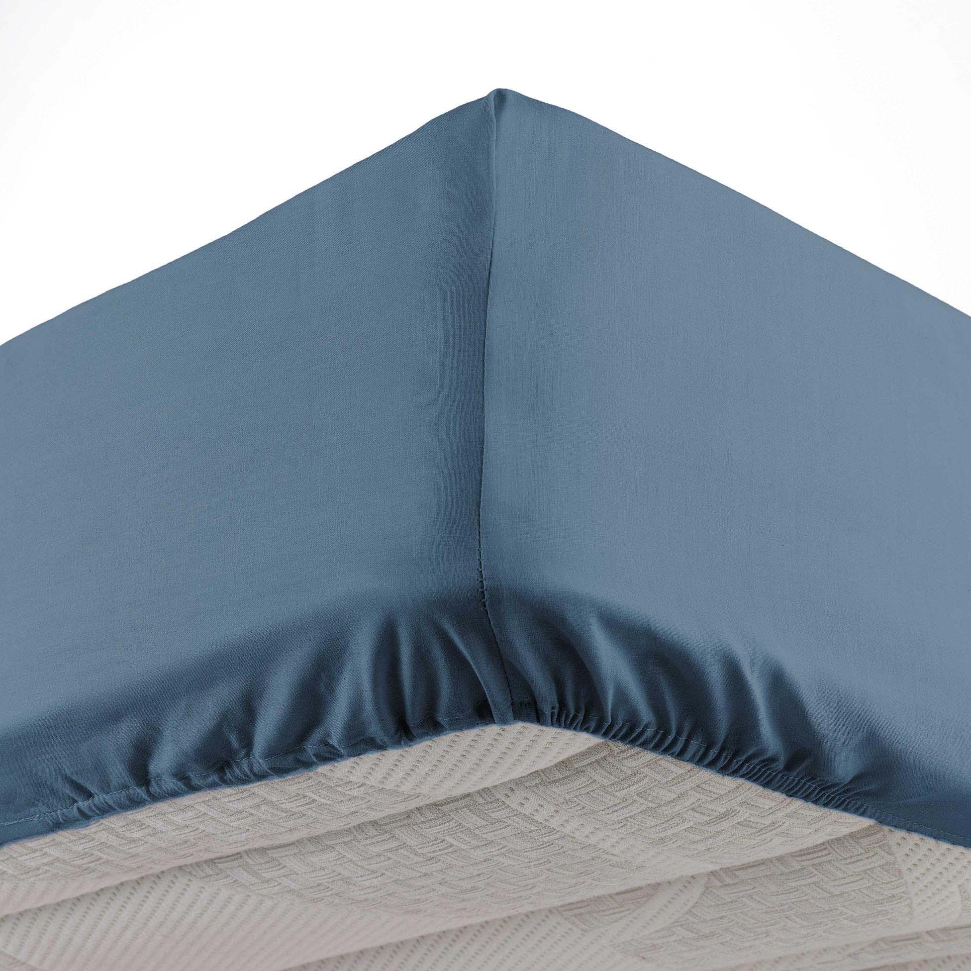 DRAP HOUSSE 90X190CM MICROFIBRE OSCAR BLEU NUIT