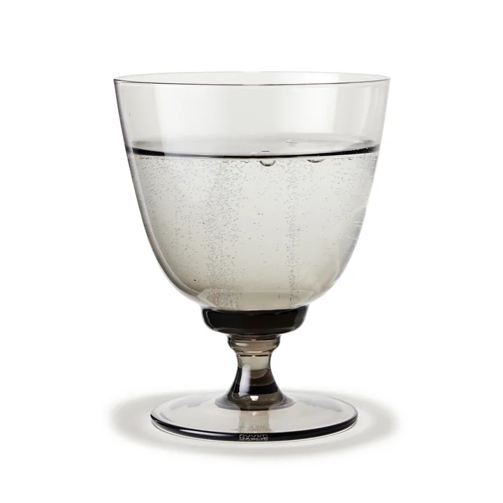 Holmegaard - Flow Trinkglas mit Fuss 35 cl, dunkelblau