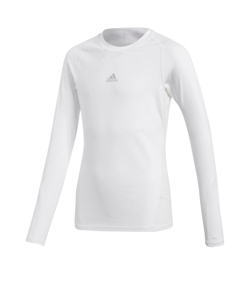 adidas Alphaskin Shirt langarm Kids Weiss