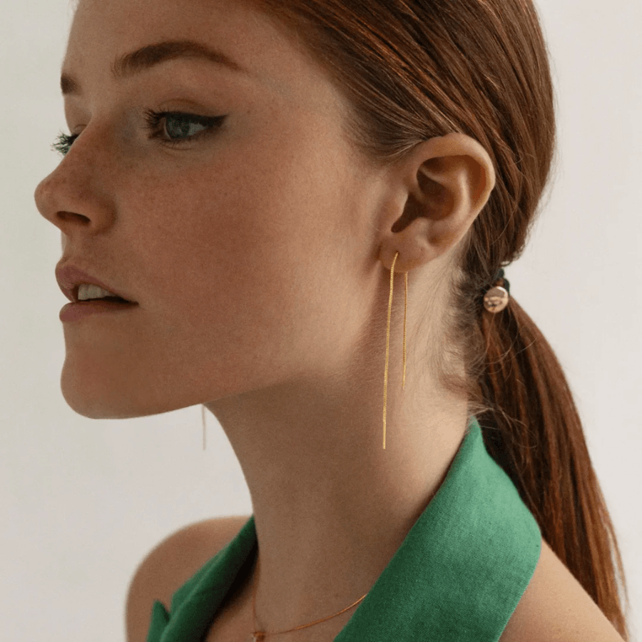 Timi Of Sweden Thea Chain Earrings Gold 9cm