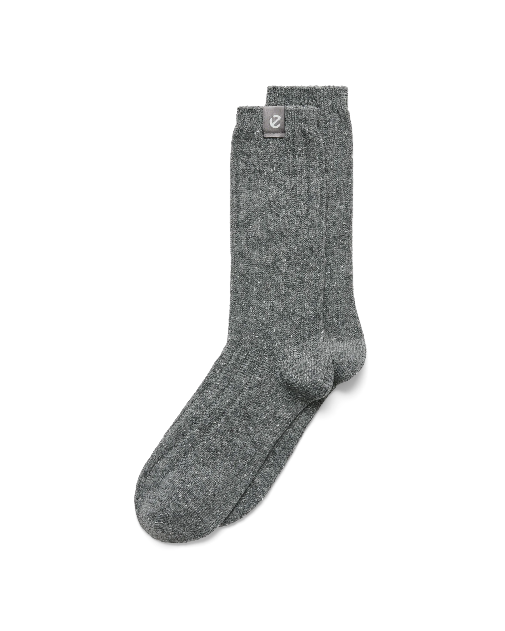 ECCO Hygge Ribbed Mid Cut Unisex Halbhohe gerippte Socken Grau