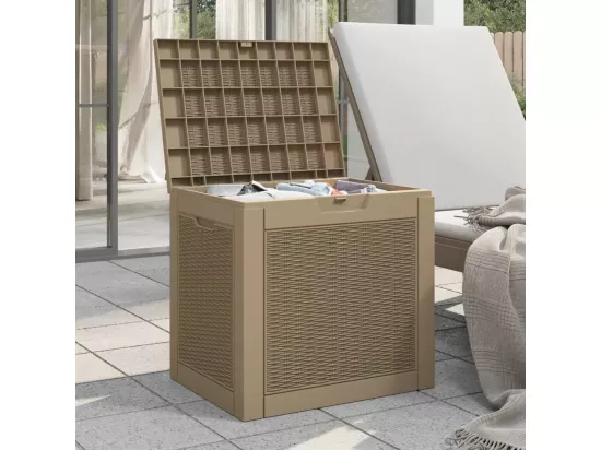 Boîte de stockage de jardin marron clair 55,5x43x53 cm PP