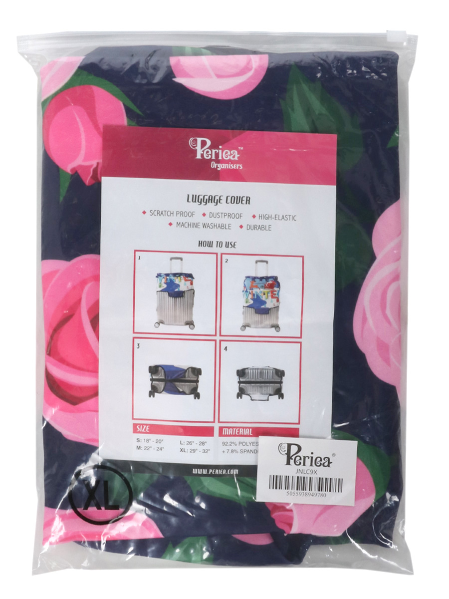 Housse de valise Periea Purple with Pink Roses XL