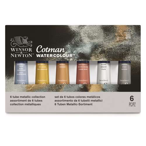 WINSOR & NEWTON Cotman™ Metallic Aquarell-Set, 6 x 8-ml-Tuben