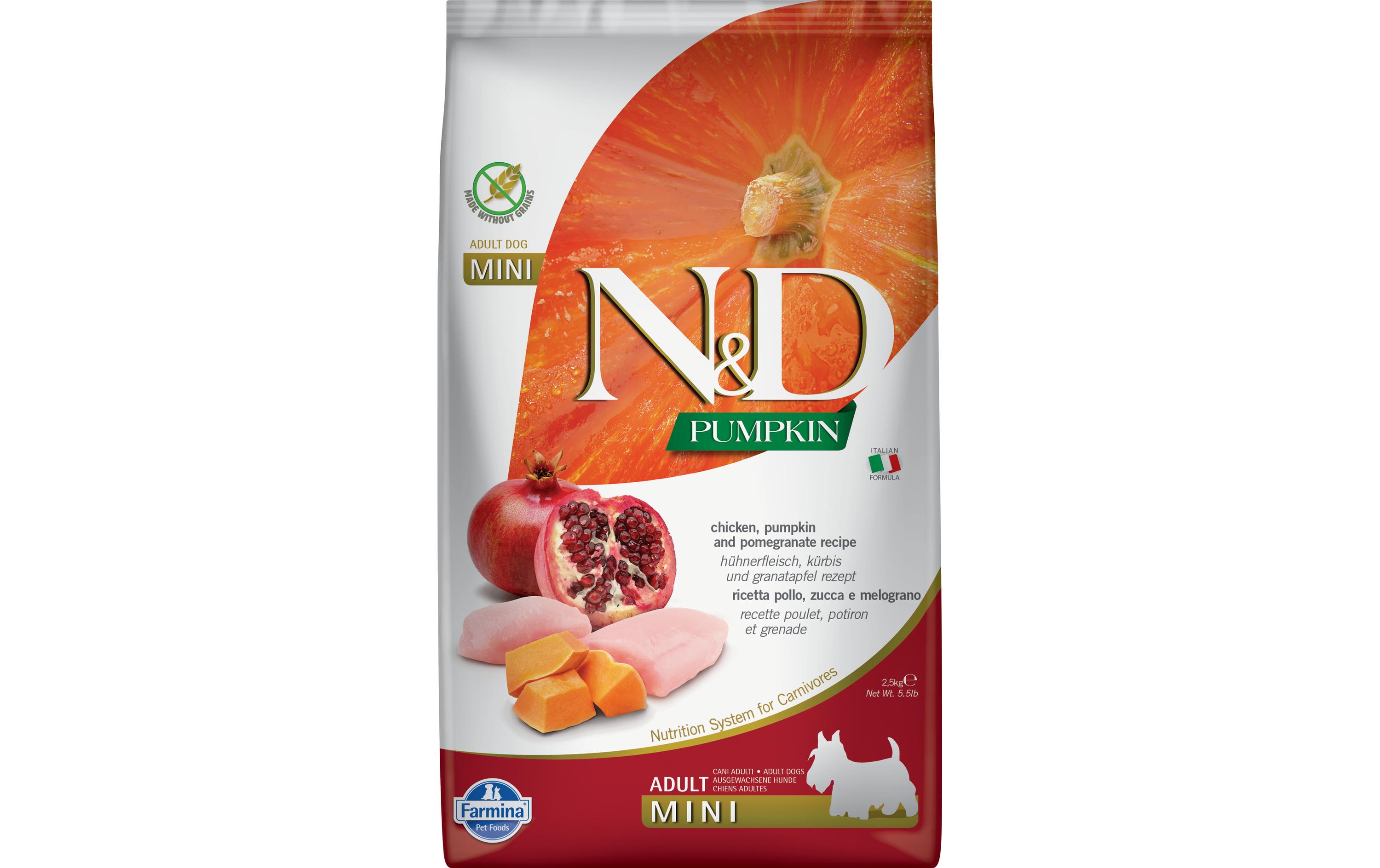 Trockenfutter Adult Mini Huhn & Granatapfel 2.5 kgAlleinfuttermittel für ausgewachsene Hunde