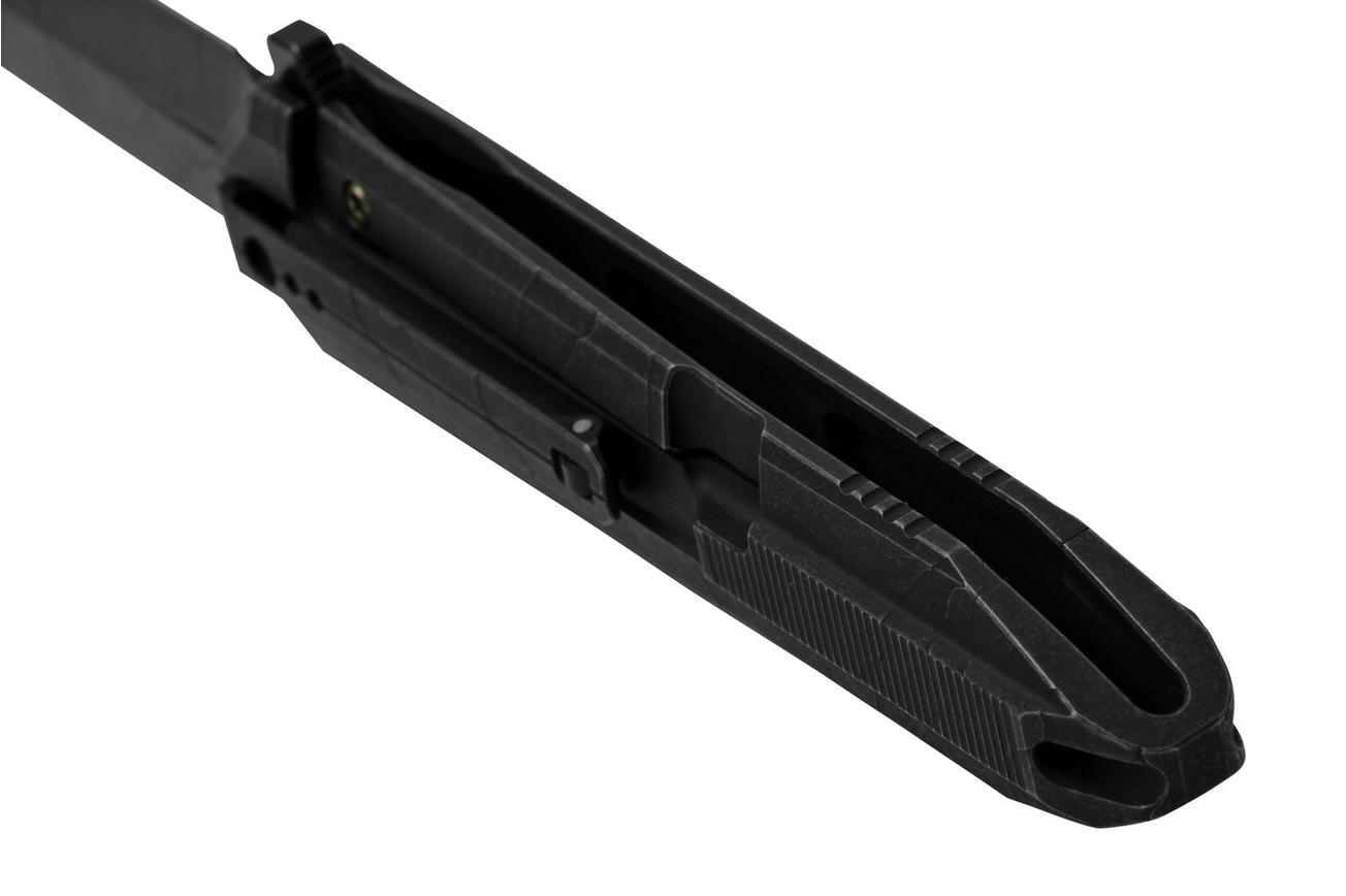 WE Knife Diatomic WE22032-4 Etched Black Titanium, Etched Blackwashed Single Edge zakmes