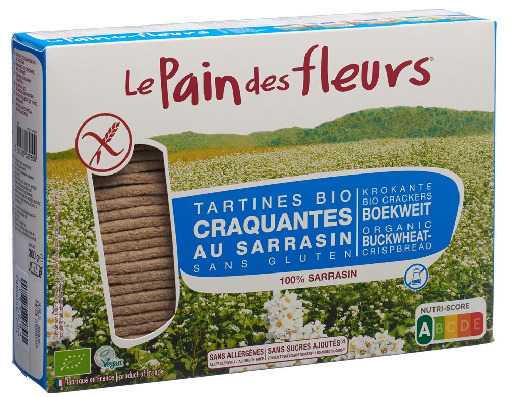 LE PAIN DES FLEURS Buchweizen<br>300 g, ohne Zucker & Salz Bio glutenfrei (12 Pocket-Packs)