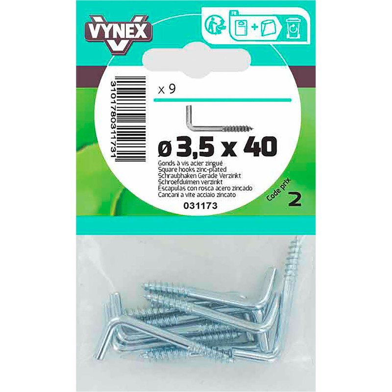 Gond à vis acier zingué