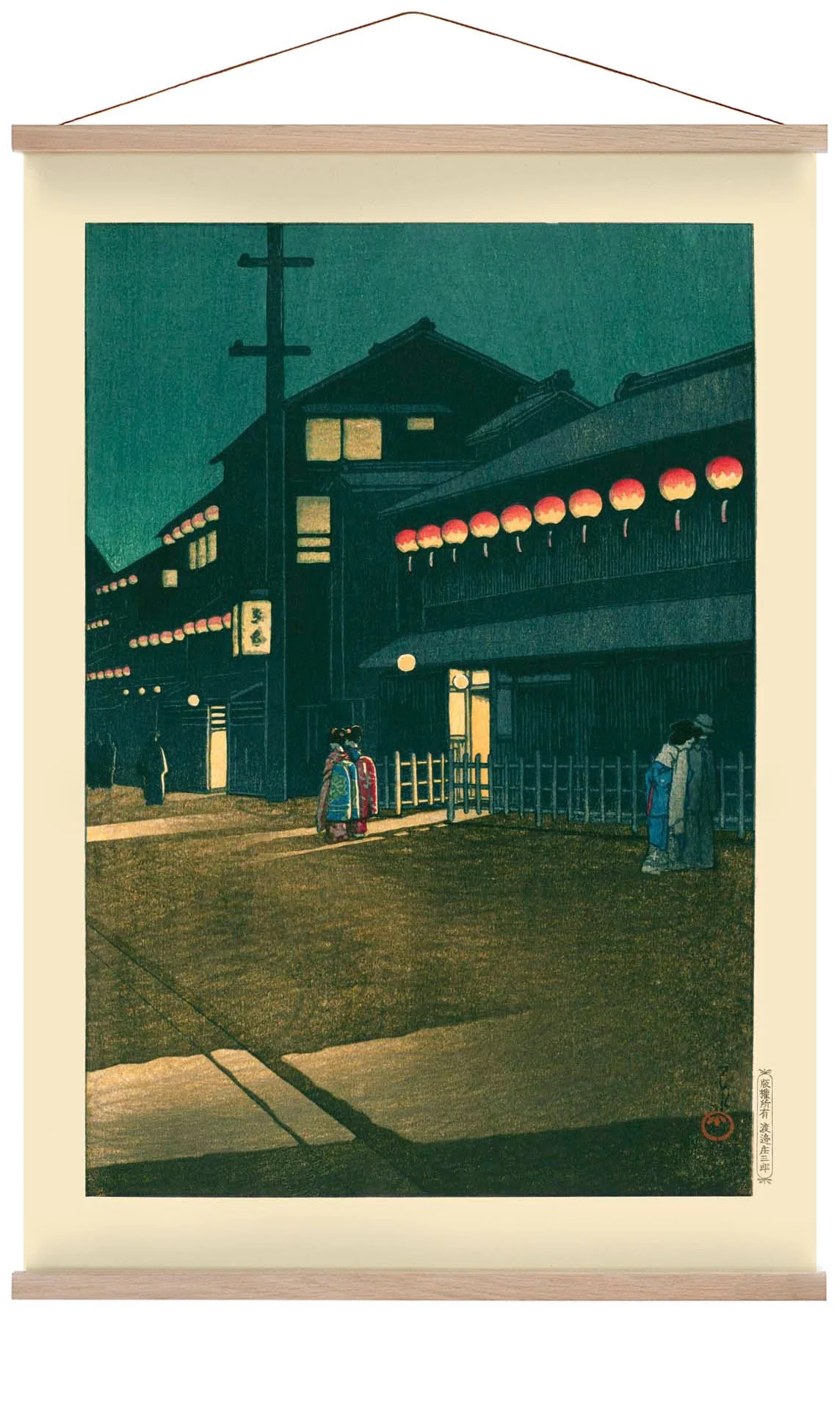 Souemoncho Nacht Kunstdruck von Hasui