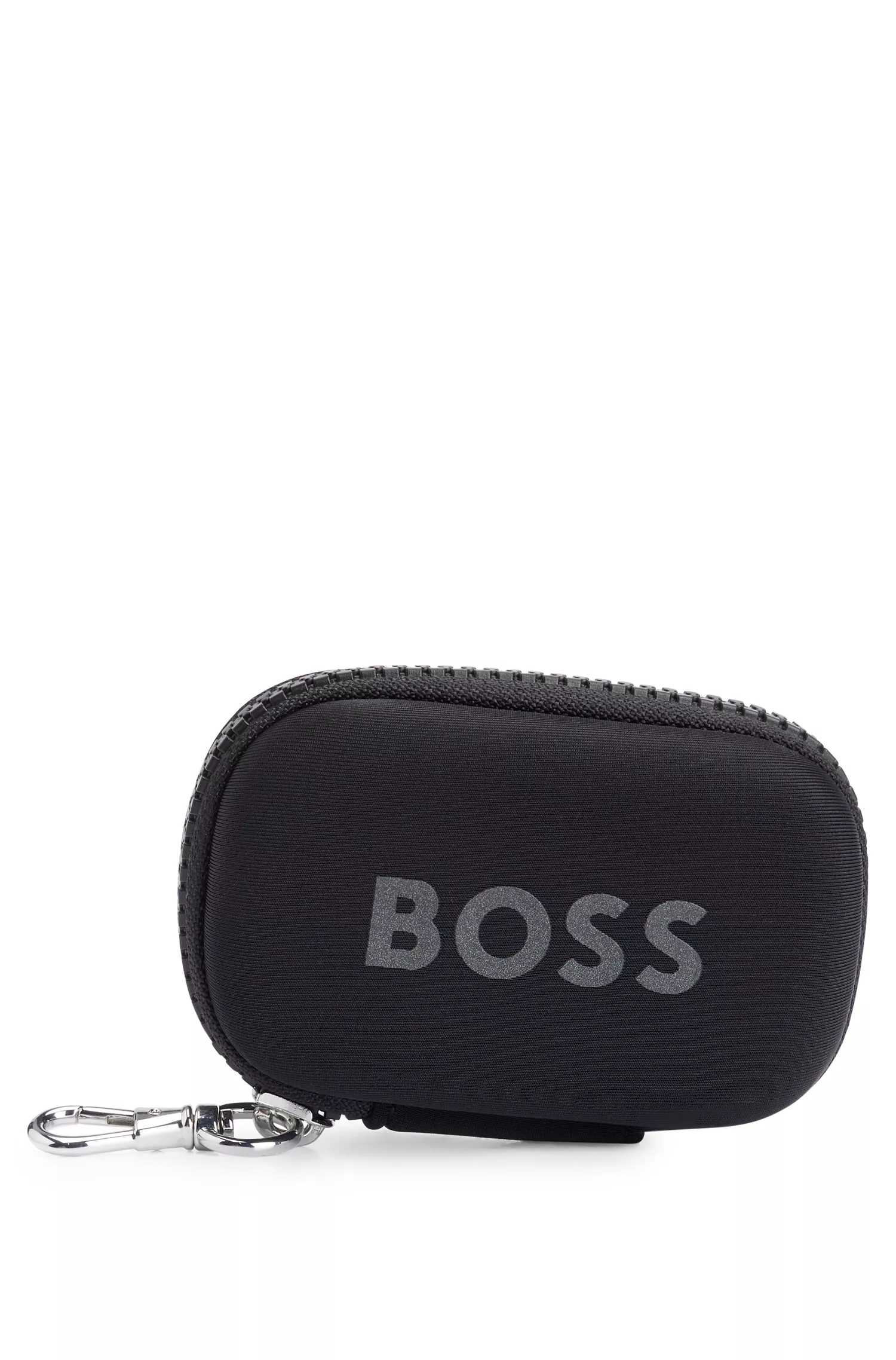 Conjunto de corrida BOSS preto, em caixa de presente, com suporte para celular e estojo.