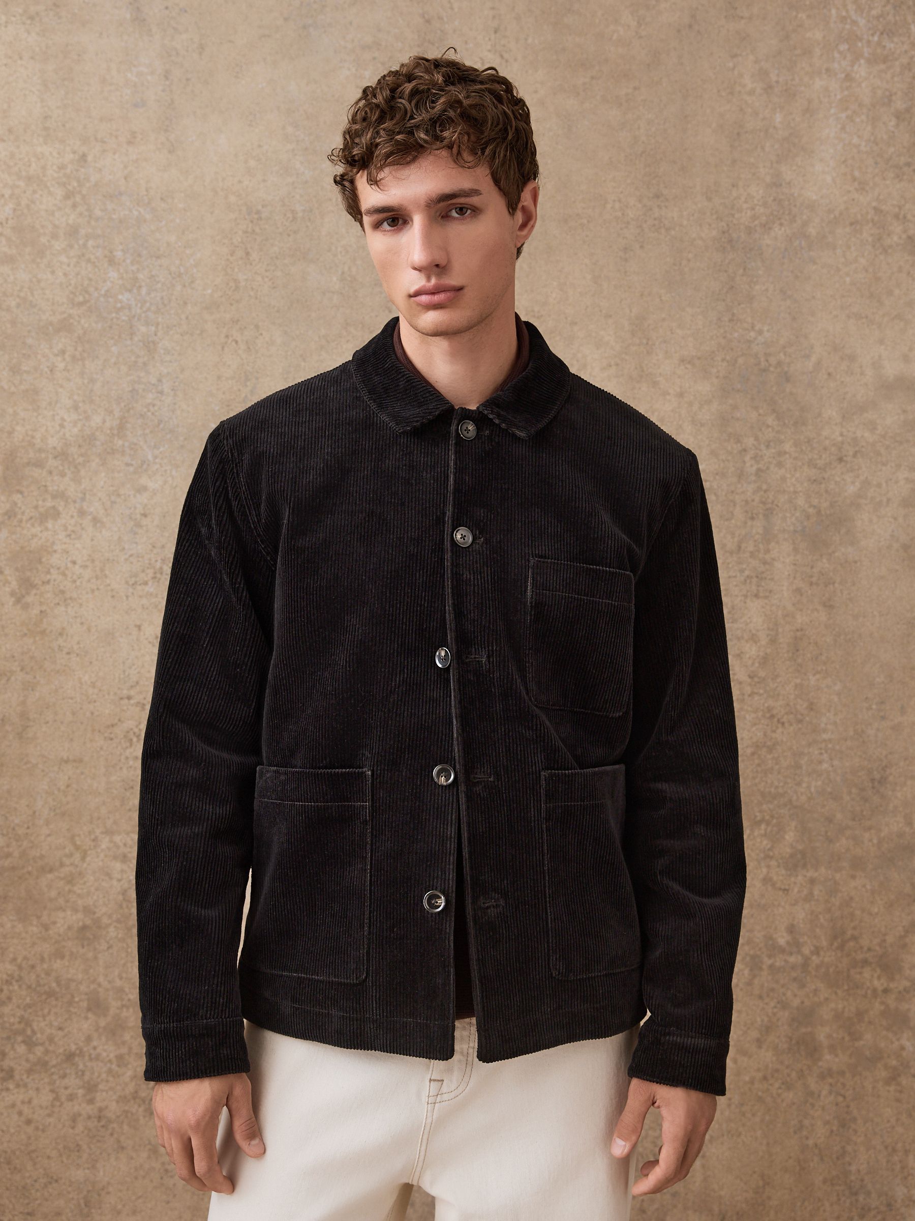 Zwart - Slim Rijk Corduroy Jack