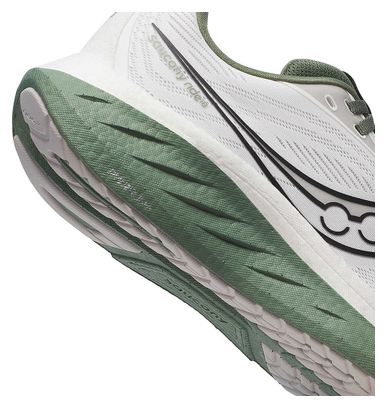 Chaussures Running Saucony Ride 18 Blanc/Kaki Homme