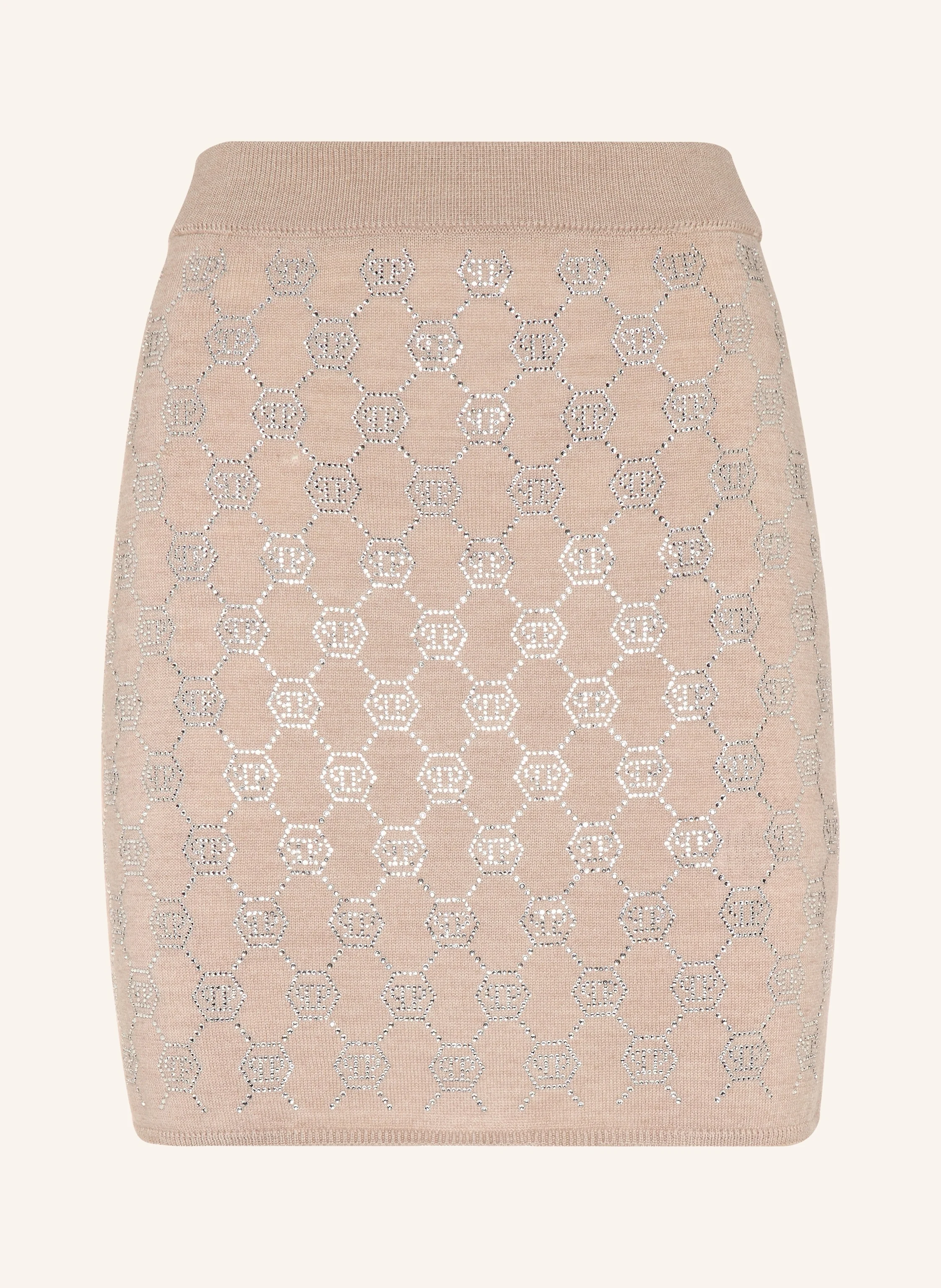 PHILIPP PLEIN Minirock mit Schmucksteinen MONOGRAM
