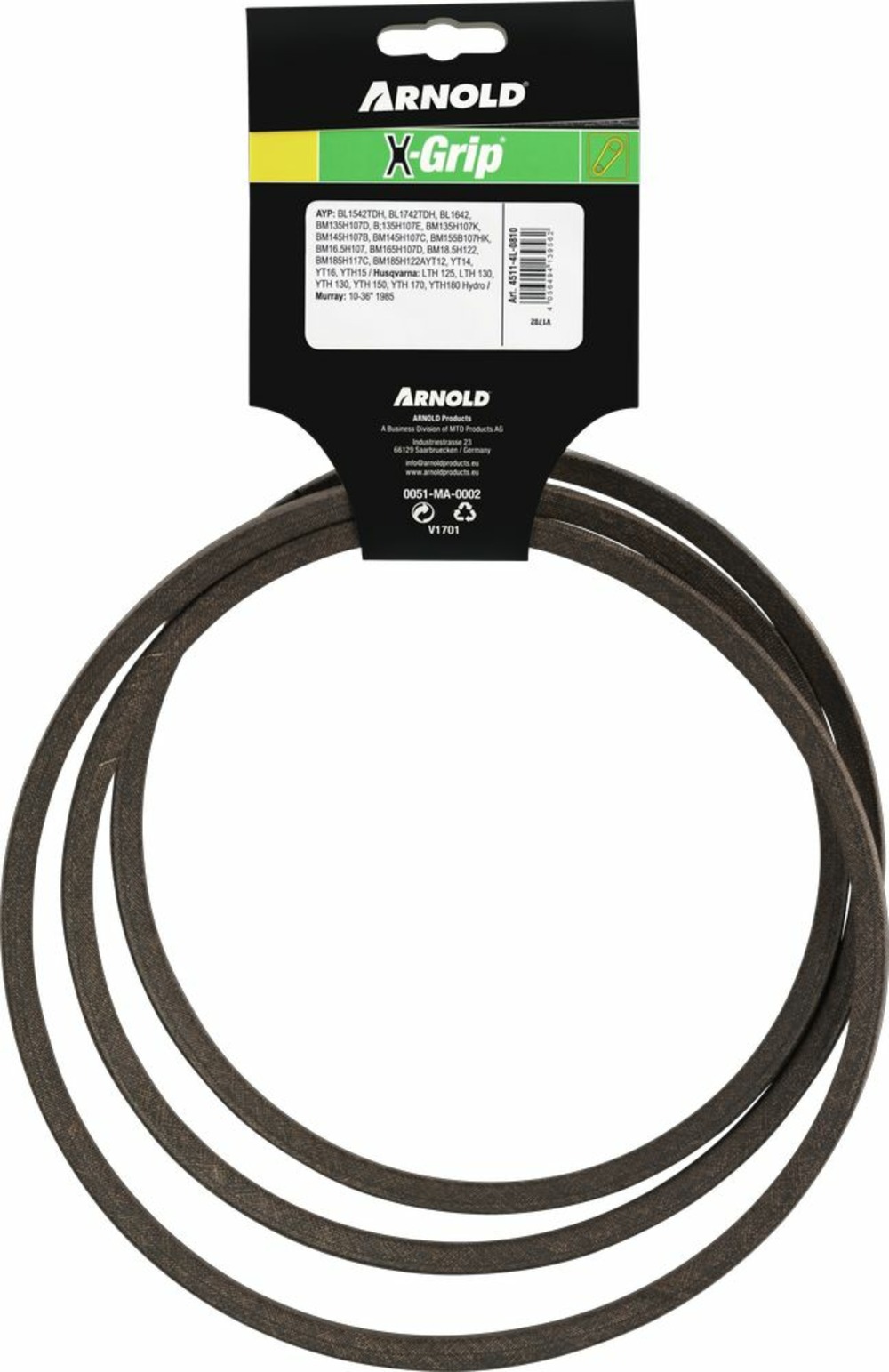 Courroie trapézoïdale x-grip v de type 4l810