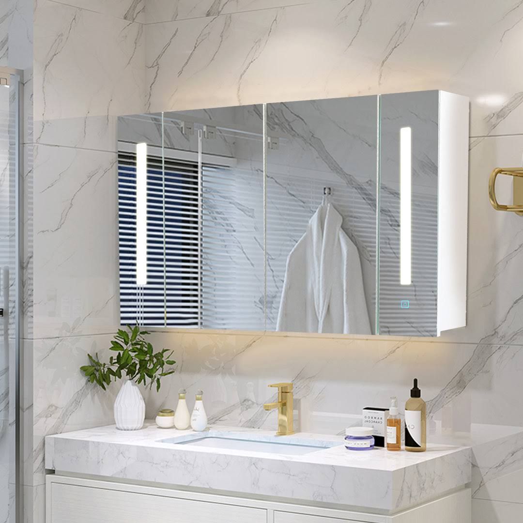W 600mm H Surface Framed Medicine Cabinet Mirror Adjustable Metro Lane
