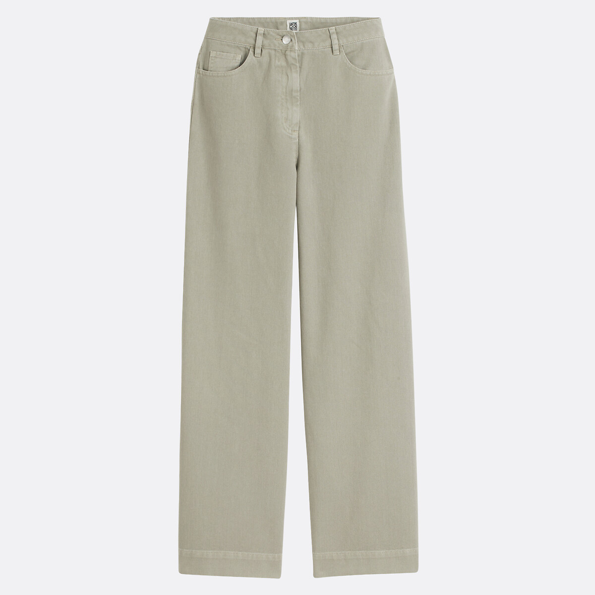 COLEÇÃO LA REDOUTE<br>Calças de sarja de algodão de cintura alta e pernas largas