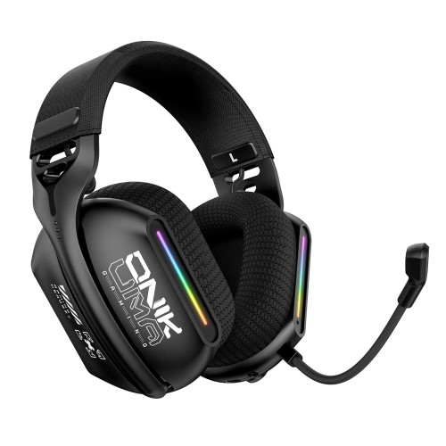 GT808 2.4GHz USB C / USB A   Bluetooth Wireless Gaming Kopfhörer Over-Ear Headset mit Mikrofon und RGB - Schwarz