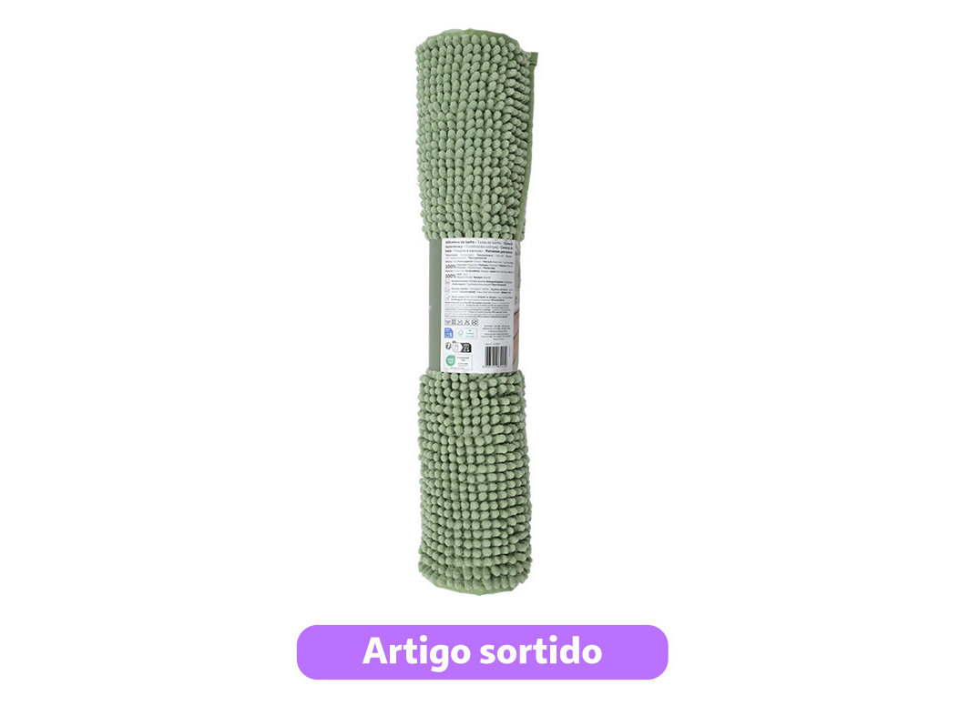 TAPETE CASA BANHO ACTUEL 100% POLIÉSTER RECICLADO 50X120CM CORES SORTIDAS