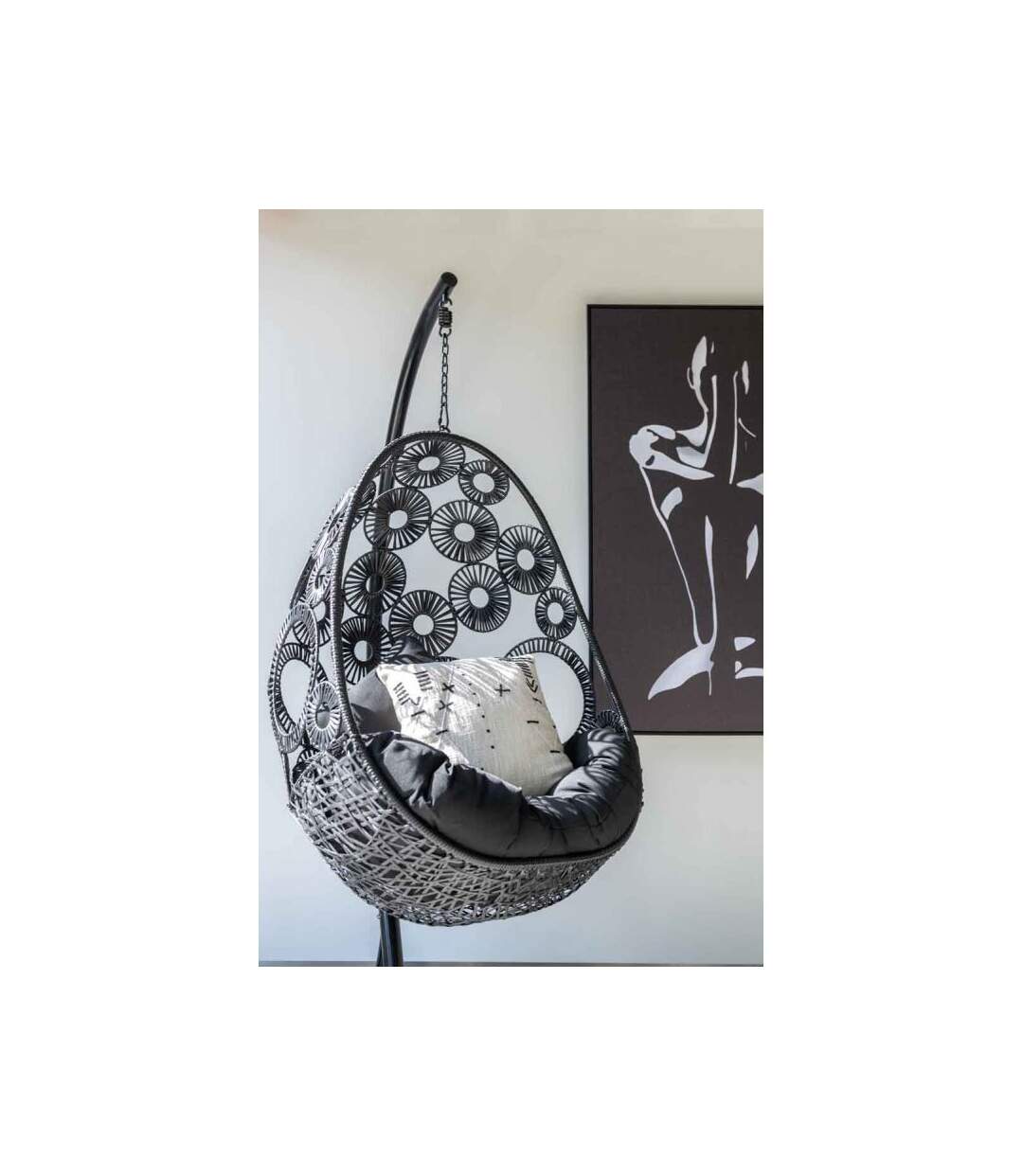Paris Prix - Tableau Déco femme 82x122cm Blanc & Noir