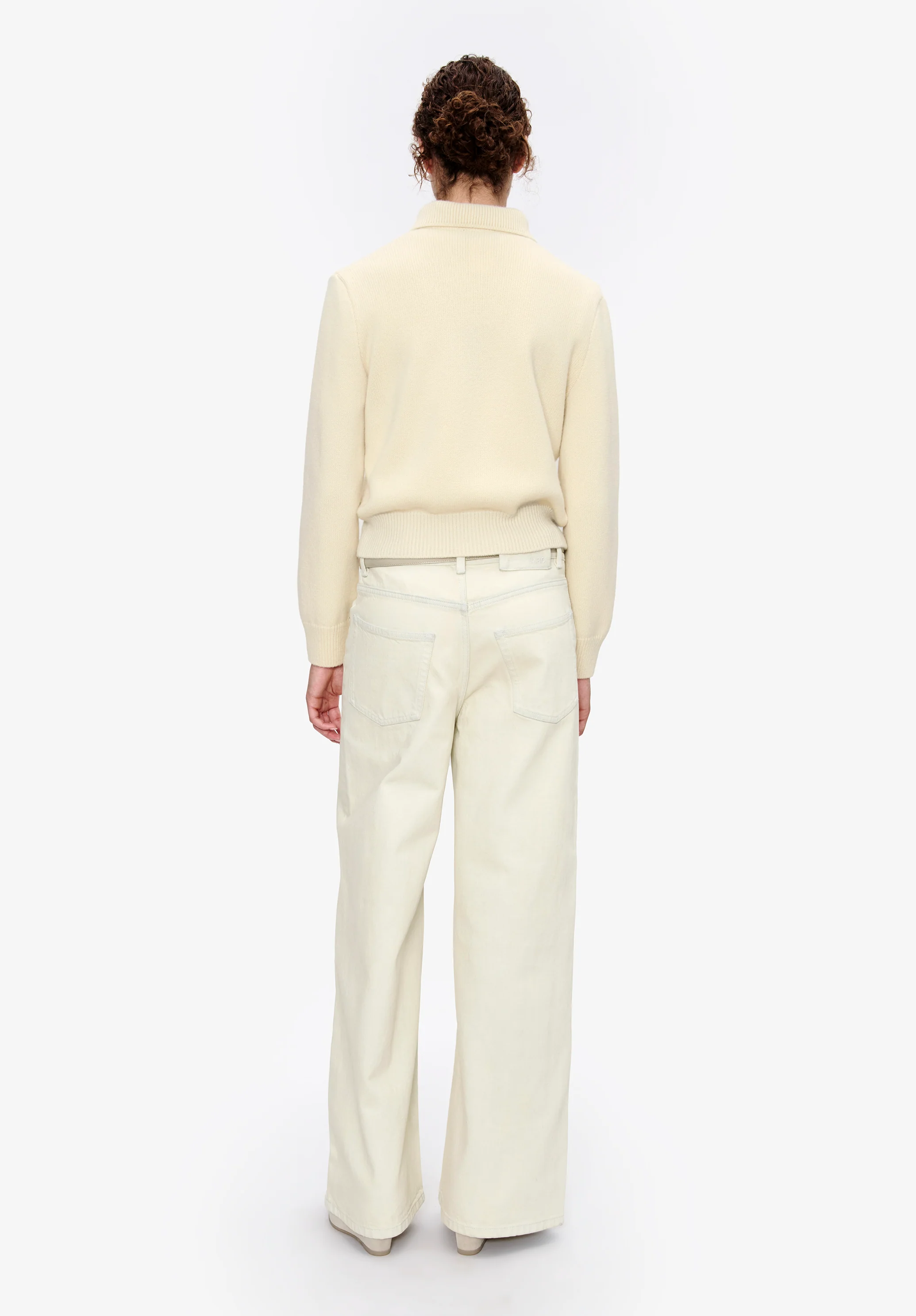 Cardigan polo uni - Blanc
