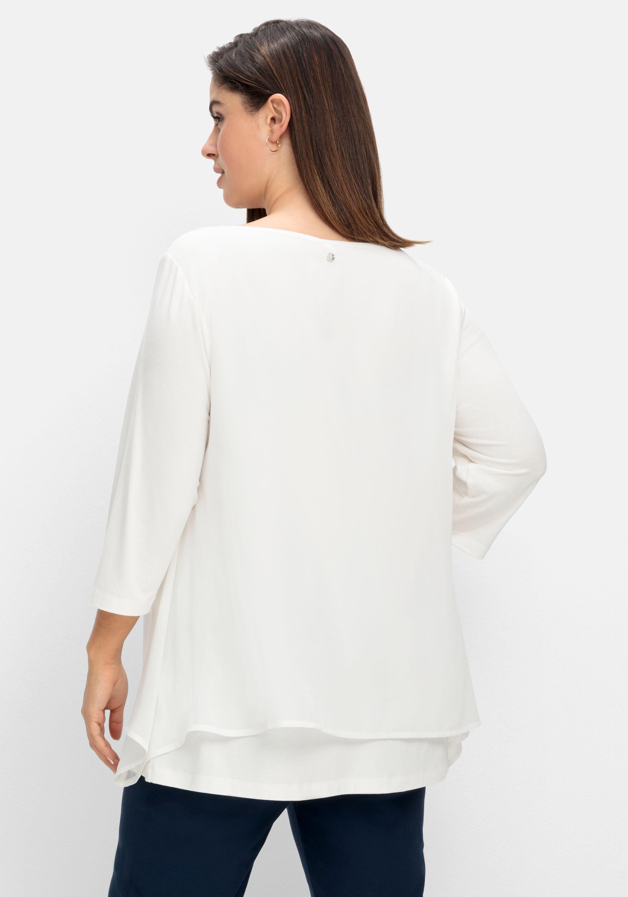 Blusenshirt mit Chiffon, doppellagig