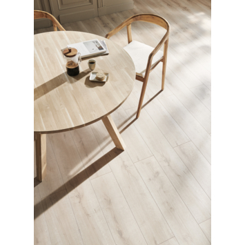 vtwonen click PVC EVC Millet rechte stroken lichtbruin houtlook incl. geïntegreerde ondervloer
