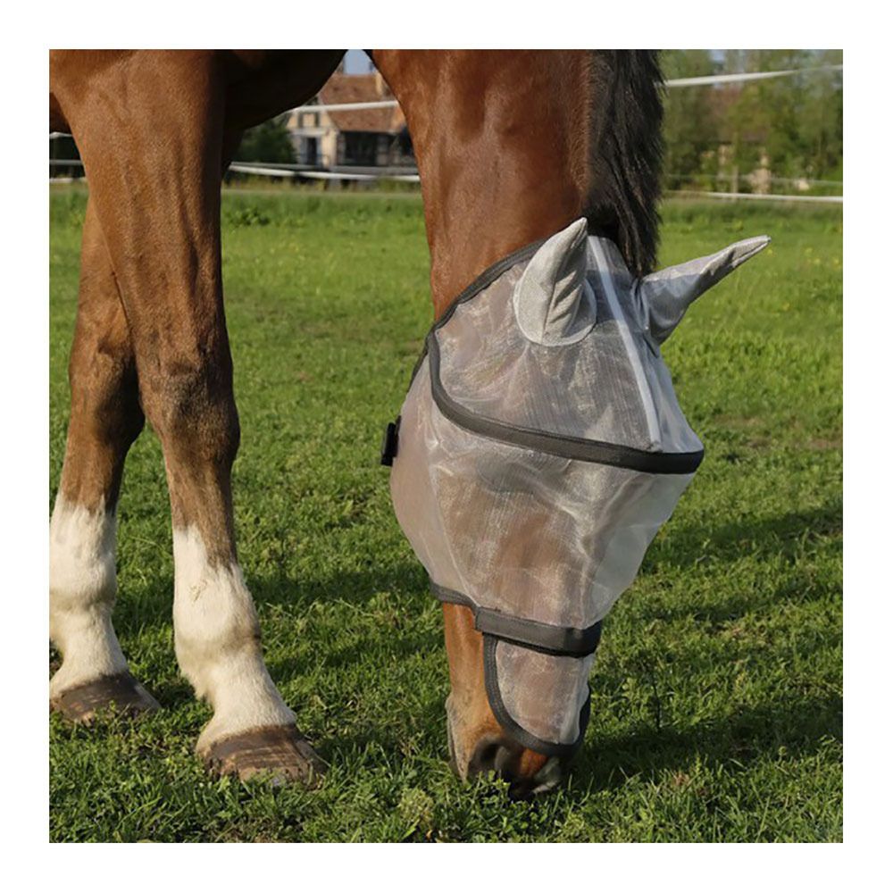 Equitheme PROTEC - Masque anti-mouches argent