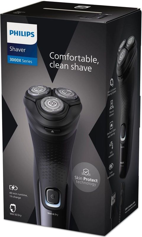 Philips - Shaver Series 3000X - Elektrisch Scheerapparaat - Diepzwart