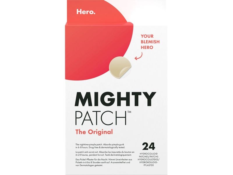 Hero. Gesichtsmaske Mighty Patch The Original 24 Stück Pickel-Pflaster für die Nacht nimmt Unreinheiten in 6-8 Stunden sanft auf