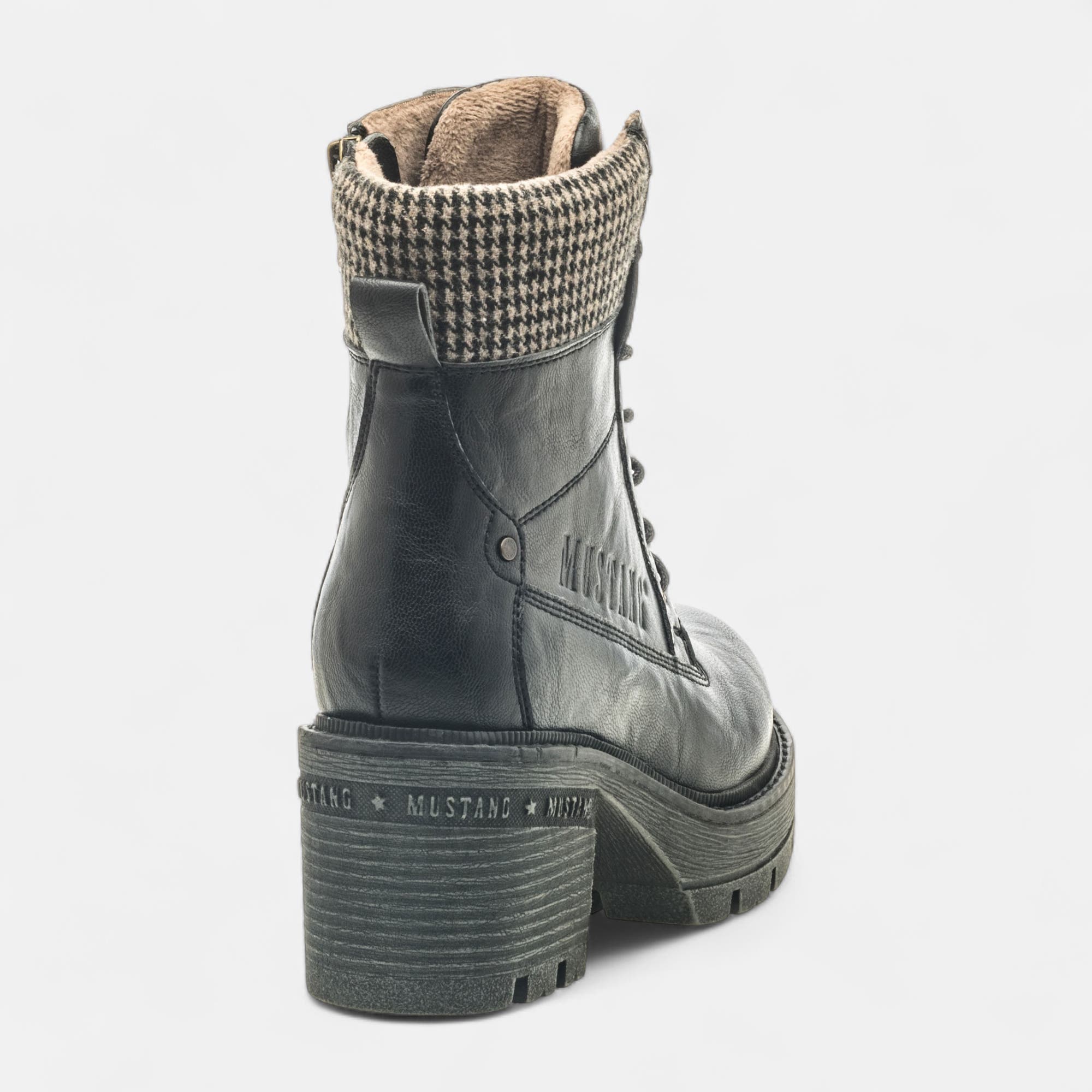 Bottines à lacets à talon Femme noir