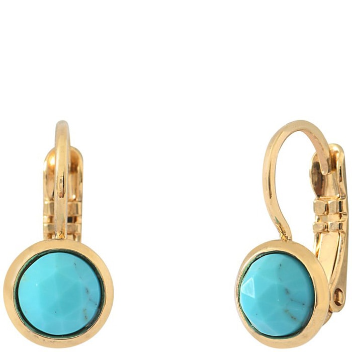 Boucles d'oreilles Mei - Métal doré à l’or jaune & amazonite