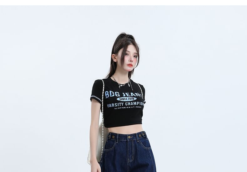 Magimomo - Denim shorts met hoge taille en wijde pijpen