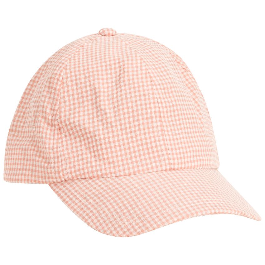 Casquette motif vichy effet noué pour bébé fille - Ecru