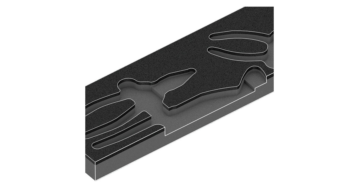 Wera9780 Schuimrubberen inzetstuk met KNIPEX tangen Set 1, 3‑delig tangenset  (Zwart/grijs, in schuiminzet voor werkplaatswagen)