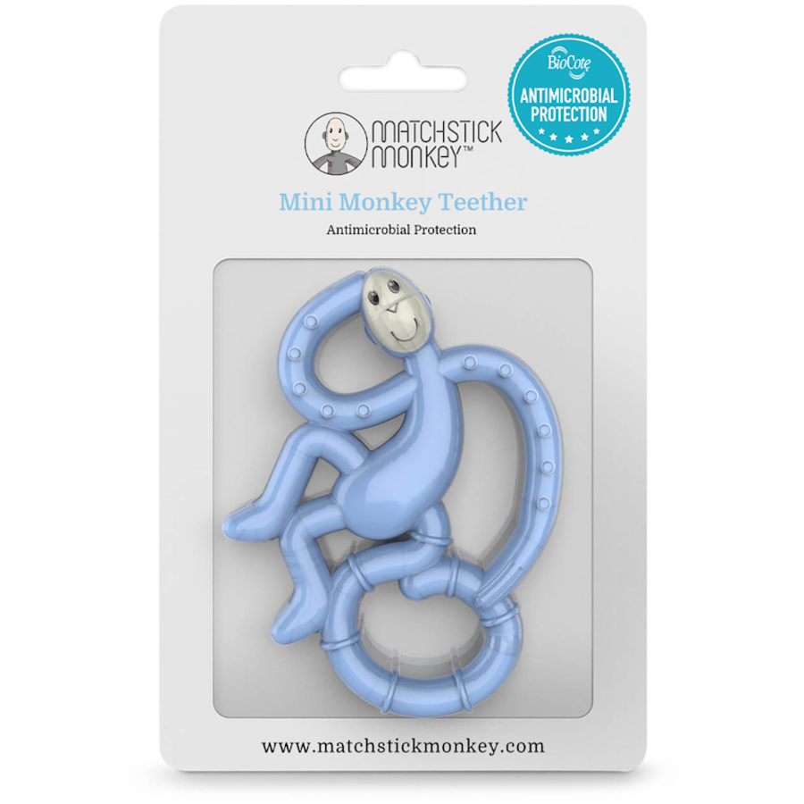 MATCHSTICK MONKEY™ Beißring Affe mini hellblau