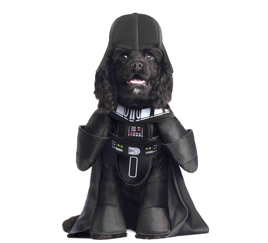 Fantasia de luxo do Darth Vader para cães, inspirada em Star Wars.