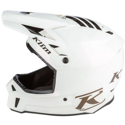Casque cross KLIM F3 CARBON ASSAULT CAMO WHITE 2023 - Blanc / Noir