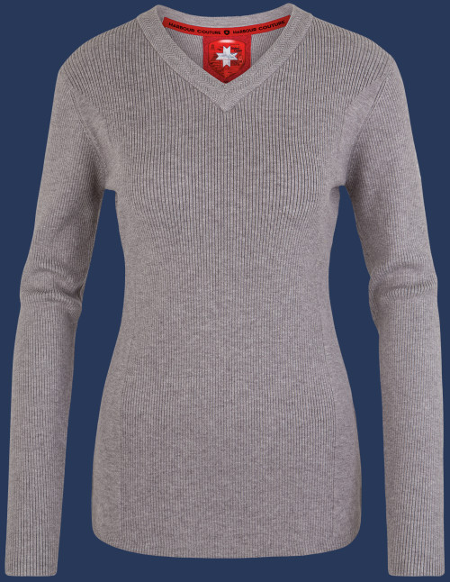 Damen Pullover 008 KoNitG, Heathergrey