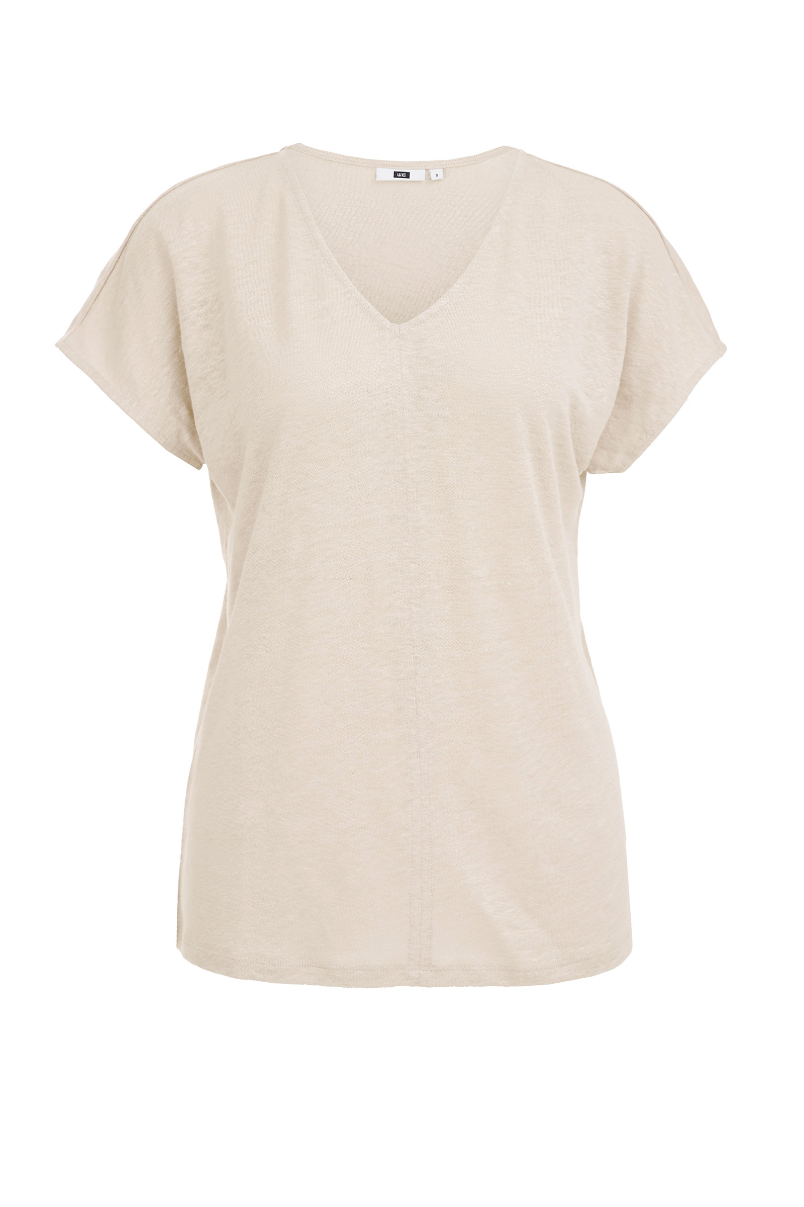 T-shirt van linnen WE Fashion Beige