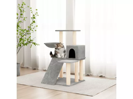 Arbre à chat avec griffoirs en sisal Gris clair 82 cm