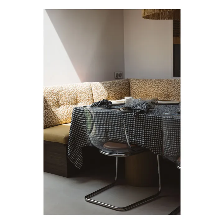 Gabrielle Paris Nappe en lin lavé vichy | Noir