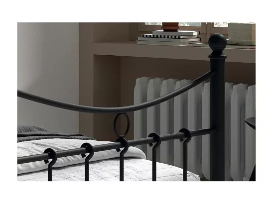 Lit 1 place métal noir 90x200 SENCHA style contemporain.