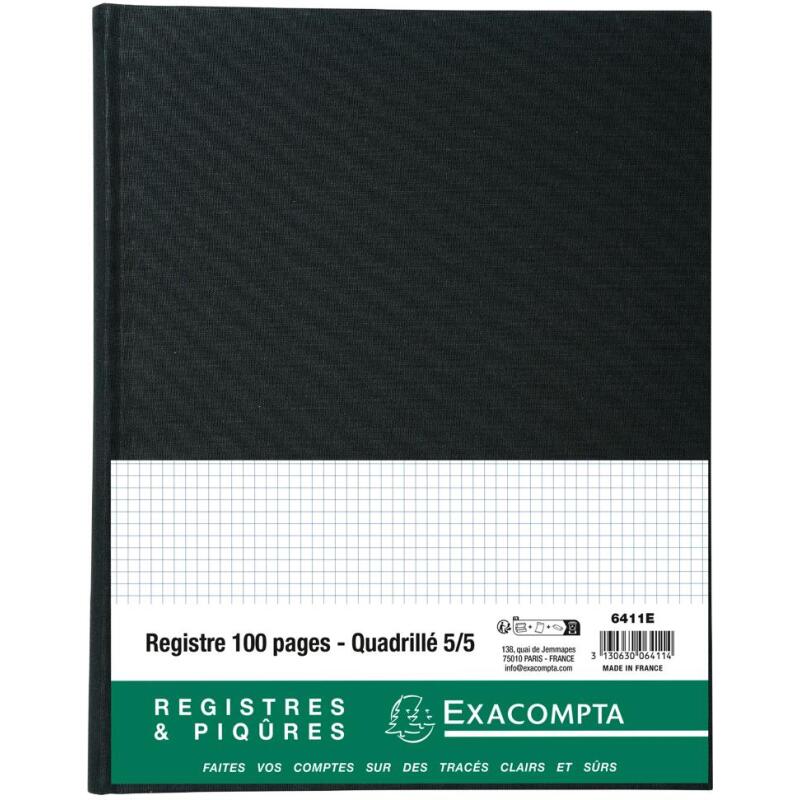 Registre 32x25cm 5x5 folioté 100 pages