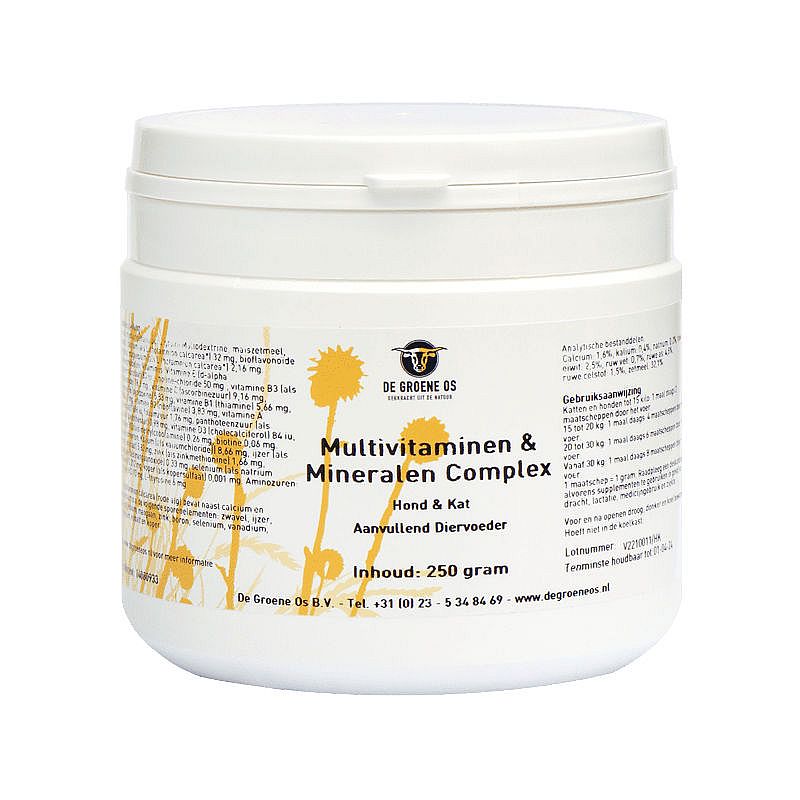 Multivitaminen en mineralen Complex Basis Groene Os 250 gram