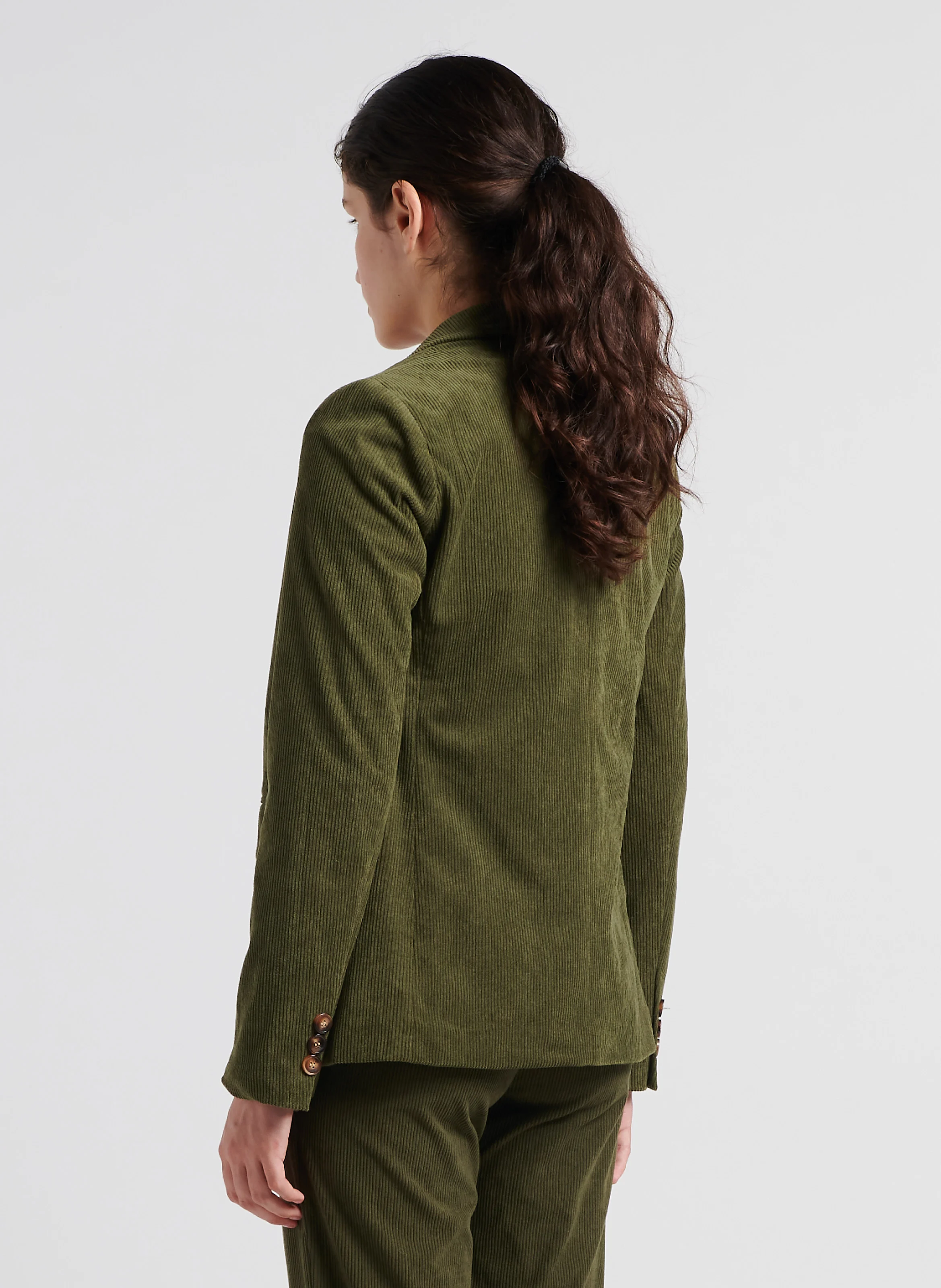 ZIELA - Veste de tailleur en velours côtelé| Kaki
